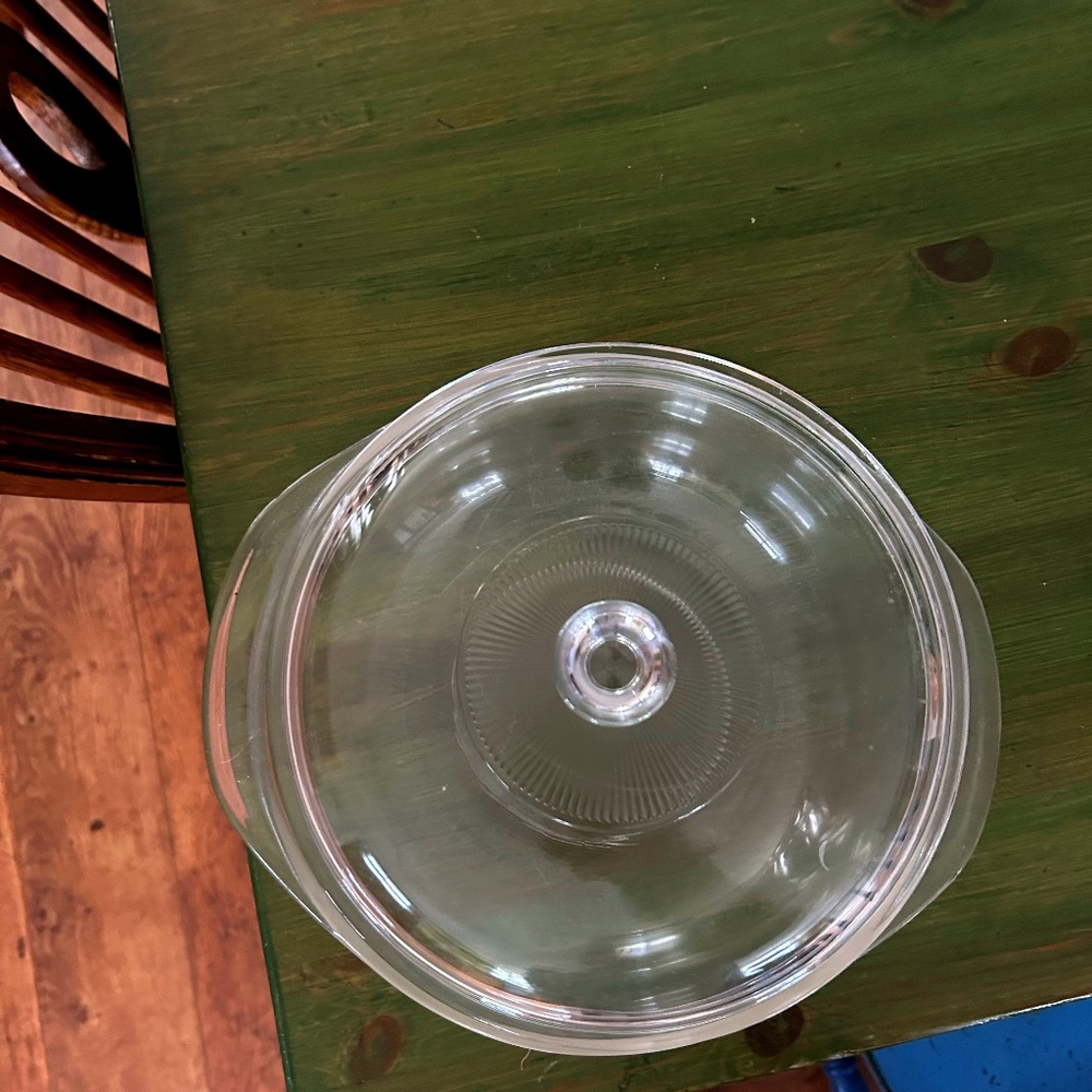 Vintage PYREX 2 Q. Clear Glass 024 Round Casserole Baking Dish W/Lid